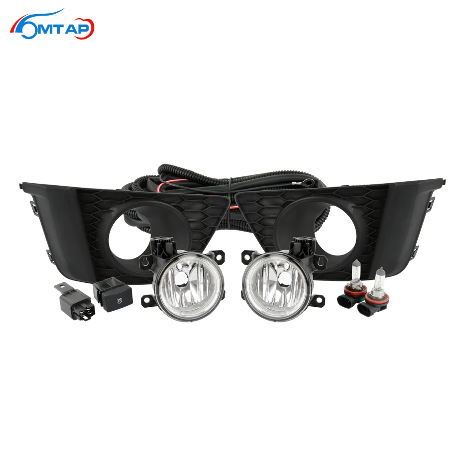 

MTAP For Jazz / Fit GK5 2014-2017 Asia Version Upgrade Front Fog Lamp Set With Wire Kit Switch Halogen Blub Cover For Honda
