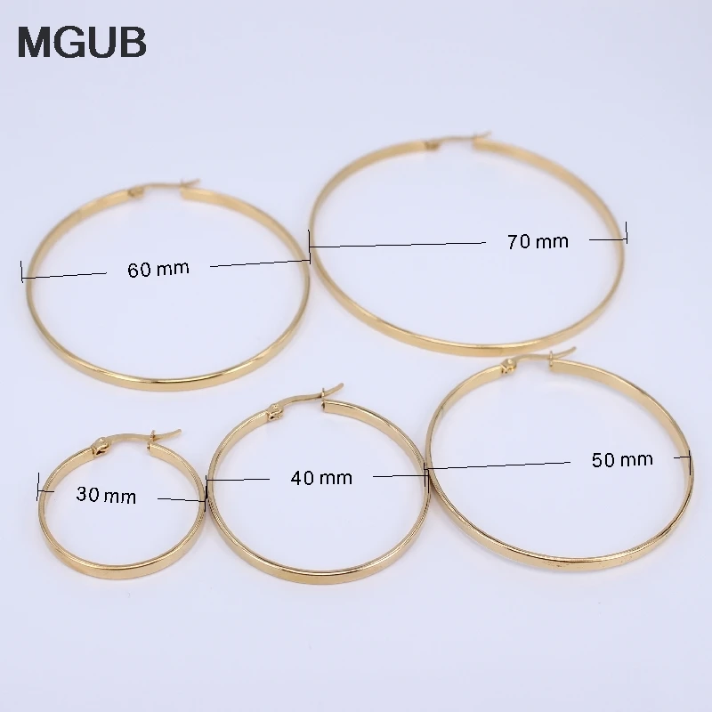 MGUB Diameter 30MM-60MM Stainless Steel Jewelry Big crystal Hoop