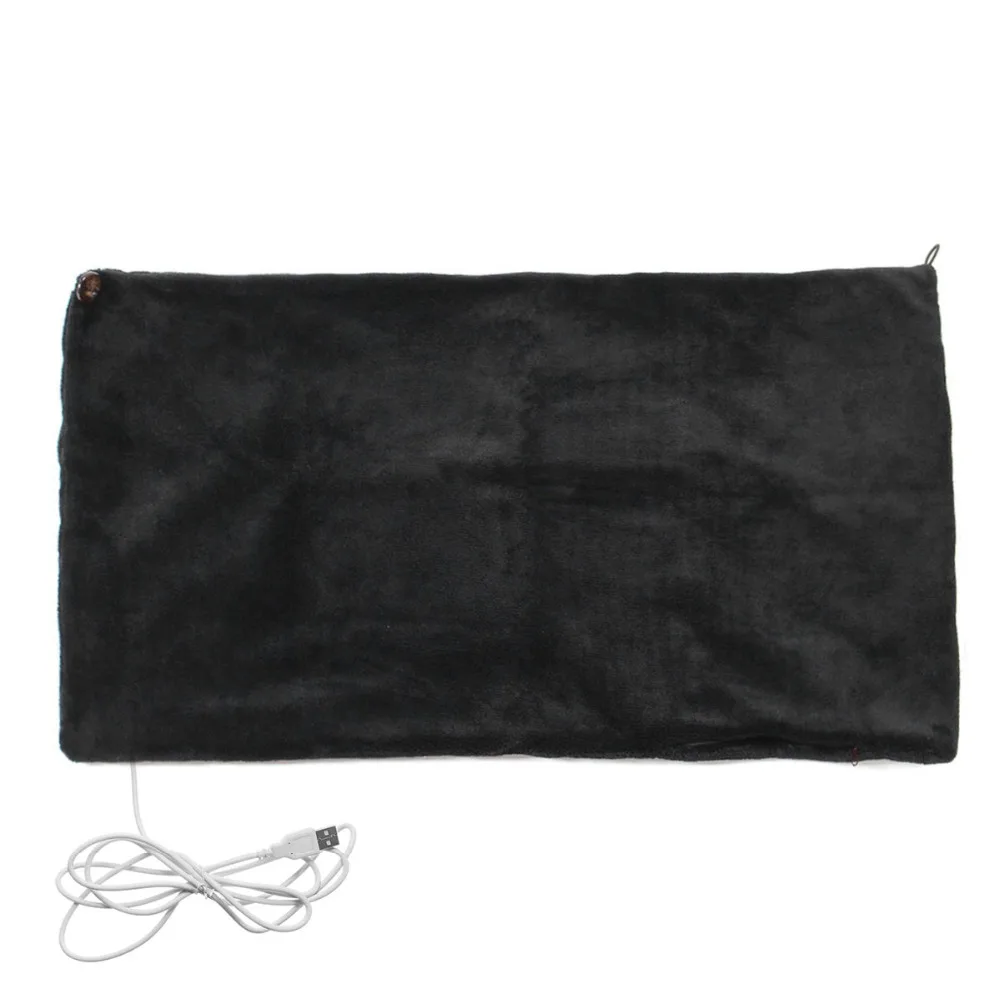 Black 45x80 см автомобильное домашнее электрическое грелочное одеяло, коврик на плечо для шеи, переносная нагревательная шаль, USB, мягкая, 5 В, 4 Вт, зимняя теплая, забота о здоровье - Цвет: Black