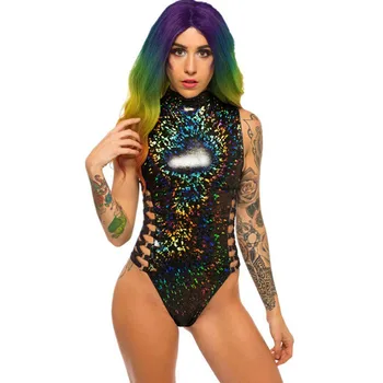 

Women's Colorful Laser Multi-color Sexy Tethered Swimsuit