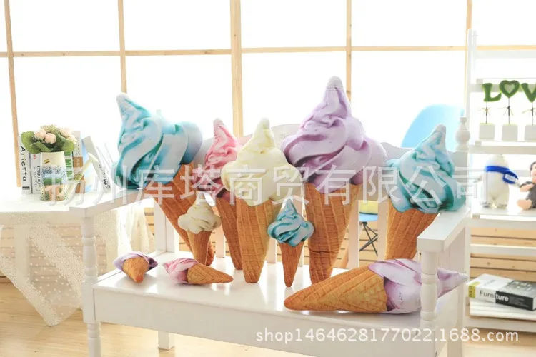 Creative Fun 3D Effect Ice Cream Cone Ice Cream Pillow Ice Cream Cushion Women's Birthday Gift Friends Best Friend