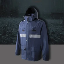 Светоотражающий дождевик с капюшоном, куртка с длинными рукавами, брюки, комплект, высокая видимость, безопасность дорожного движения Предупреждение, плащ, дождевик, костюм для дождливой погоды