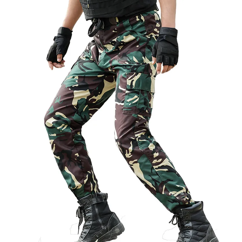 LSTGJ Camo Hombres Pantalones De Carga para Hombre Militar Negro