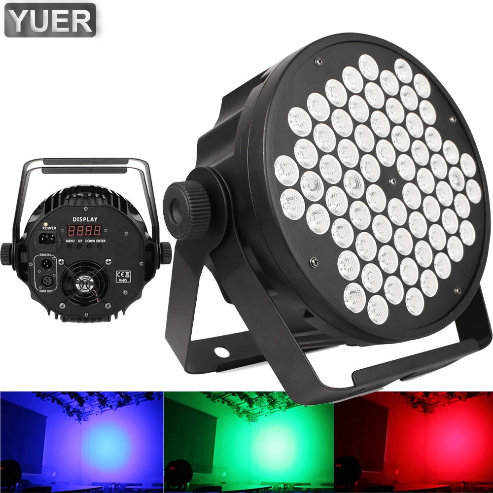 

4Pcs/Lot LED Flat Par 66X3W RGB 3IN1 Strobe Wash Lighting Professional LED Stage Effect Lights DMX512 Music Party Disco Dj Light