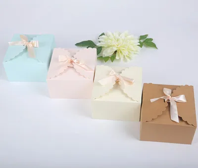 

14*14*9cm Kraft Paper Cake Box Cookies Box Widding Candy Gift Packing Boxes 100pcs/lot