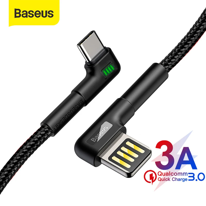 154.54руб. 30% СКИДКА|Кабель usb type C Baseus, 3 А, кабель USB C для быстрой зарядки, двойной локоть, кабель type C для samsung S9 S10, кабель USB C для передачи данных, игровой кабель usb кабель Type C for Huawei провод для зарядки кабель|Кабели для мобильных телефонов| | - AliExpress
