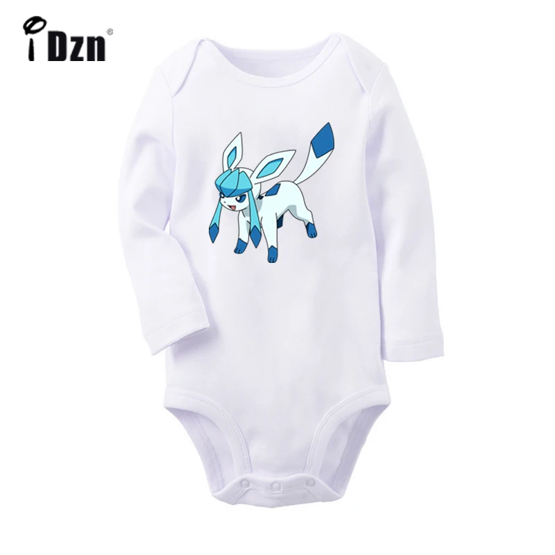 Костюм для новорожденных с рисунком из мультфильма «Pokemon Flareon Glaceon Jolteon», Leafeon Sylveon, боди с длинными рукавами для малышей, комбинезон, хлопковая одежда, подарок - Цвет: YbBaby987WC