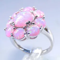 Pink Opal Midi Ring In Sterling Silver By Lucy Loves Neko