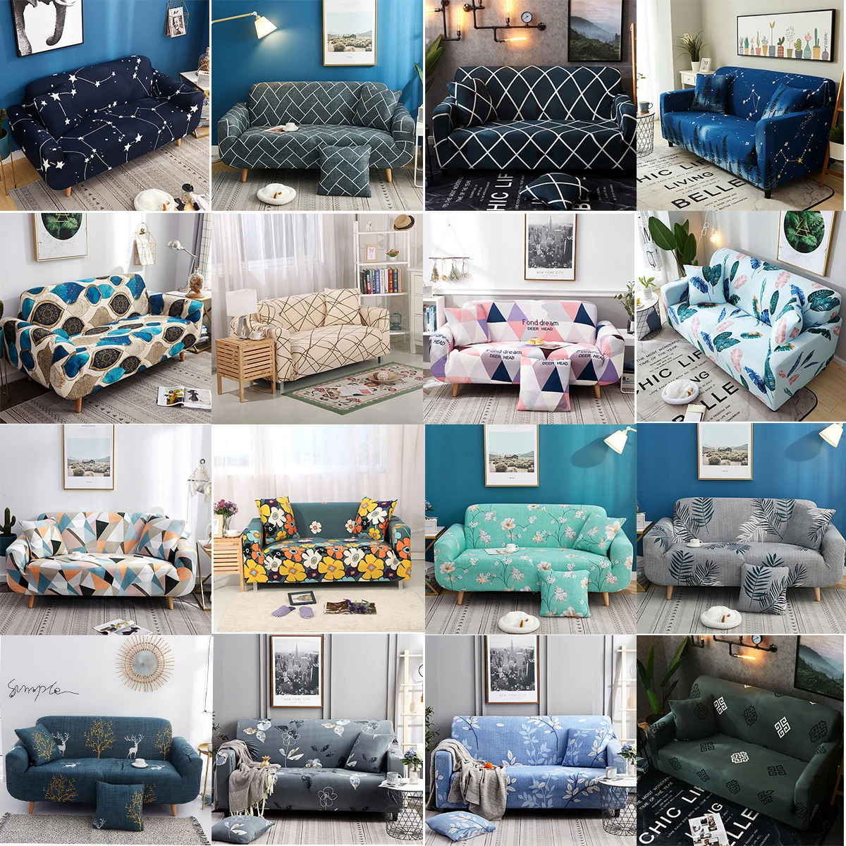 Эластичный чехол для дивана универсальный 1/2/3/4 углового гостиной эластичный l