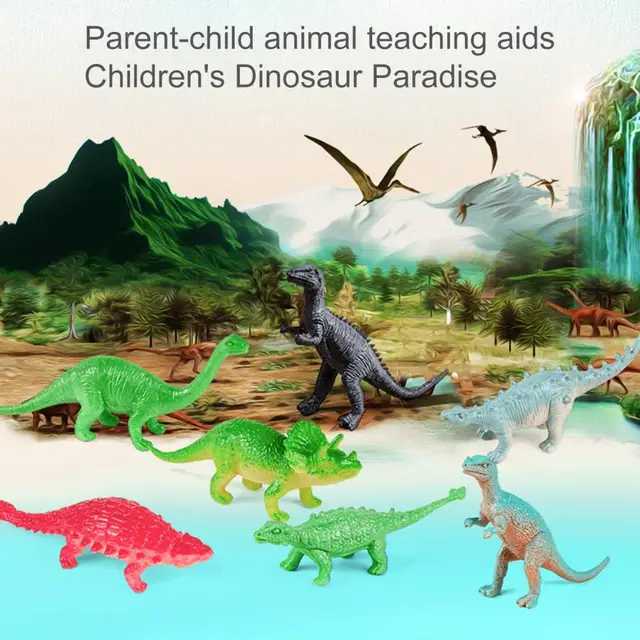 12Pcs/ 24Pcs Dinosaur Toys Cognitive Ability Burrs-free Smell-less Mini Dinosaur Figure Toys Set for Children 4