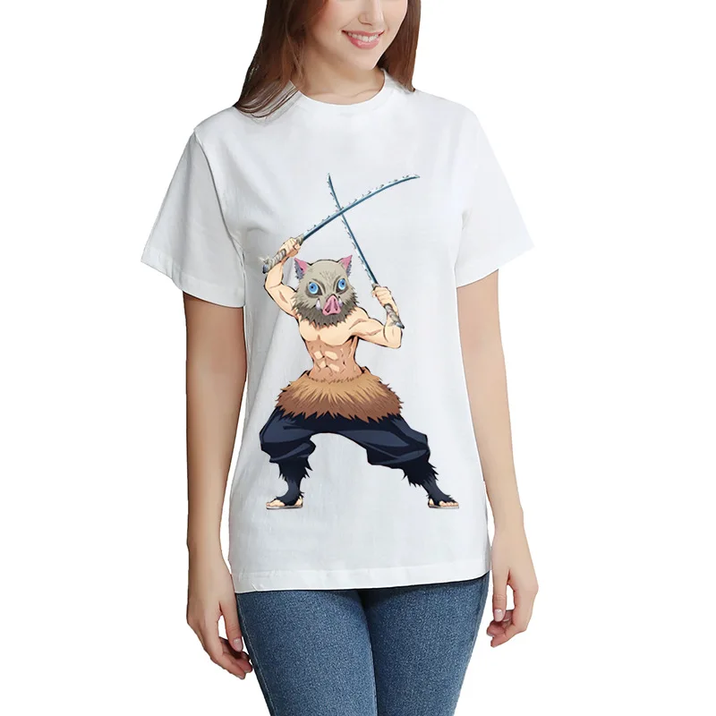 Kimetsu No Yaiba T-shirt Short Sleeve Men's And  Women's Tees Tops Kids Demon Slayer Oversized T Shirt DIY Photo Log Customized