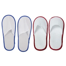 40 пар; белые махровые одноразовые Тапочки для отелей; 20 пар; цвет белый, красный, синий