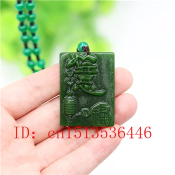 

Natural Green Jade Ruyi Pendant Necklace Charm Jewellery Fashion Accessories Hand-Carved Man Woman Luck Amulet Gifts Free rope