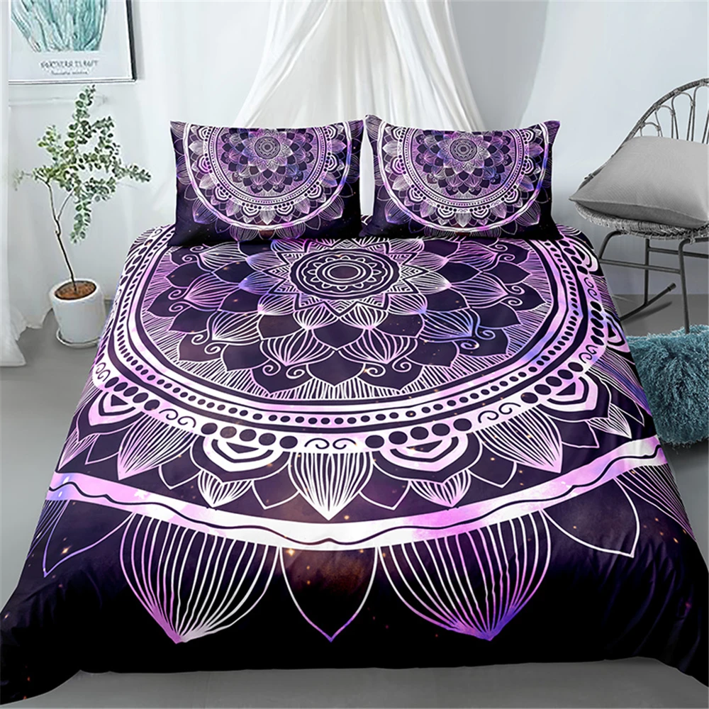 ZEIMON Colorful Mandala Duvet Cover Set Bohemian Bedding Set Single Twin Full Queen King Bedclothes For Adults Children 