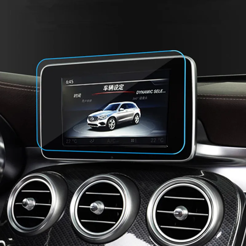 Best Center Console Navigation Screen Protection Film For Mercedes Benz GLC X253 2016 2018 Car Interior Accessories Transparent