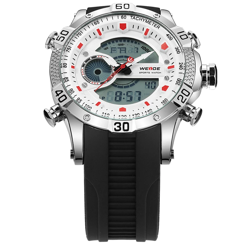 WEIDE мужские цифровые спортивные часы двойной дисплей Автоматическая Дата