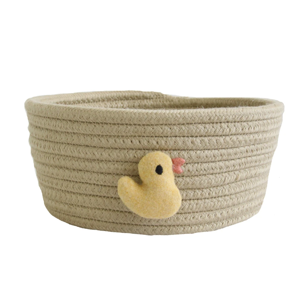 Multi-style Folding Storage Basket Cotton Woven Nordic Desktop Sundries Cotton Storage Box Fox Duck Hair Ball Storage Box - Цвет: B5