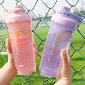 

Wide Mouth Water Bottle Plastic Lid Leak Proof Sport Bottle Creative Personnalisable Workout Botella Agua Drinking Bottle AB50WB