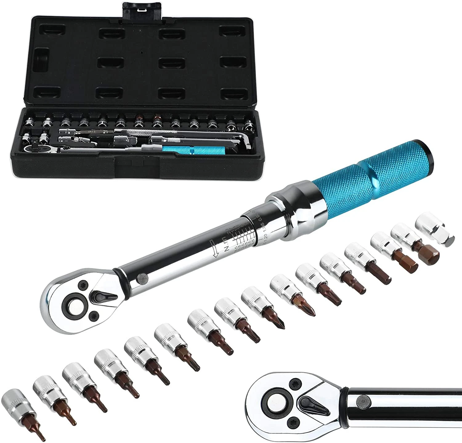 Llave dinamométrica multifunción para bicicleta y motocicleta, juego de llaves de torsión de 1/4 pulgadas, con clic de accionamiento, dos uno, 3/8|Piezas para herramientas| -