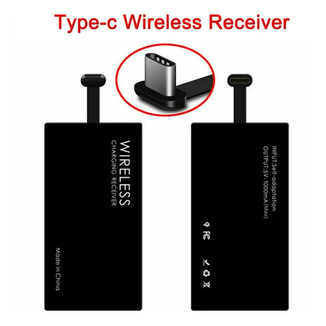 

Pohiks Wireless Charger Type-C Universal Charging For Android Cell Phone Ultra Thin Type-C Wireless Charging Receiver Adapter