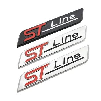

New Metal Red Blue ST line Sticker Car Head Emblem Badge Chrome Sticker for FORD FIESTA FOCUS MONDEO Auto Car Styling