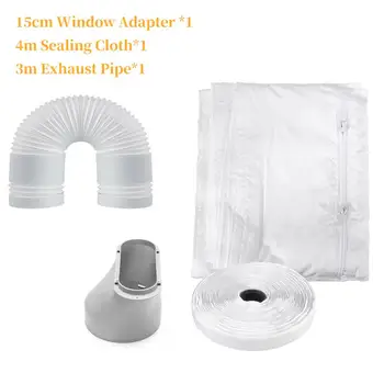 

Air Conditioner Exhaust Hose Extension Window Adapter Set Portable Air Conditioner Exhaust Flat Mouth Sealing Cloth AC Baffle