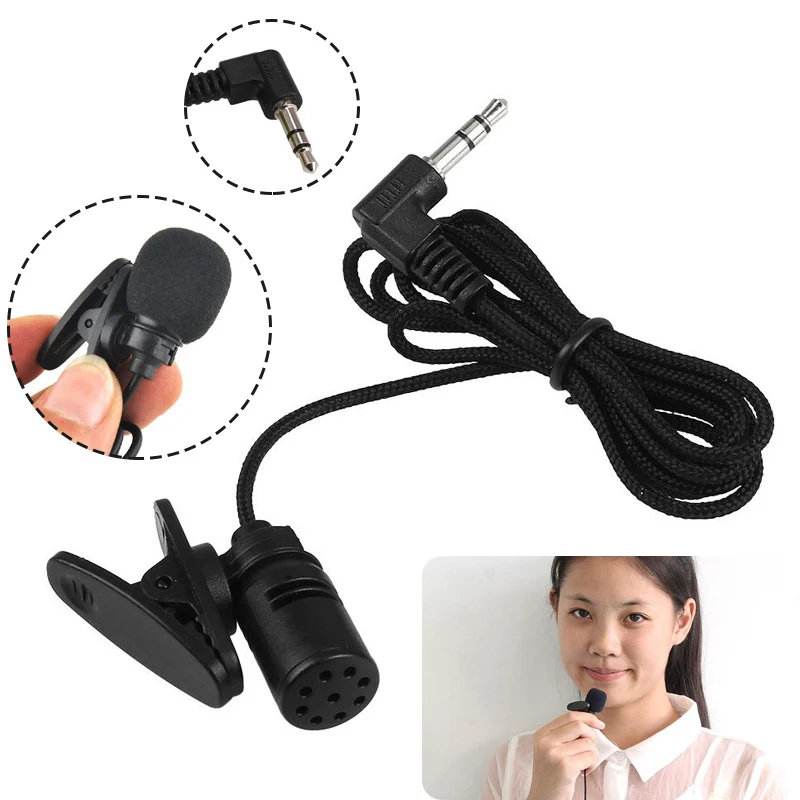 

for SmartPhones 3.5mm Clip-On Double Track Microphone Wired Microphone Lapel Lapel PC Black Accessories Speaker