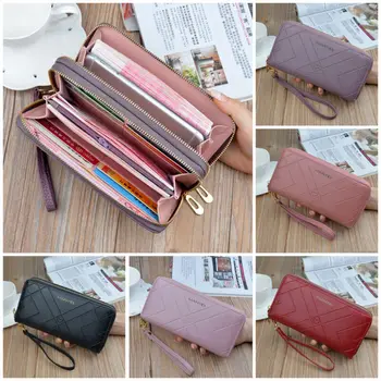 

Women Ladies Purse Wallet Long Length Zipper Card Money Organizer Holders Solid Leather Wallet