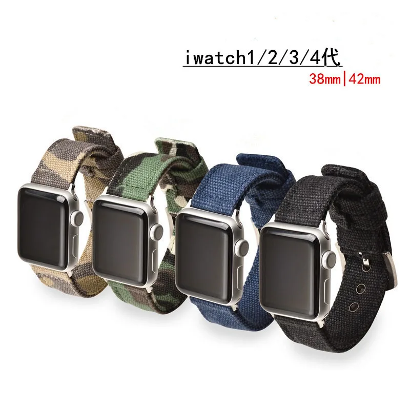 Спортивный нейлоновый ремешок для наручных часов Apple Watch 42 мм 38 и нержавеющая