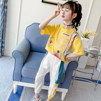 

Girls’ Summer Clothing 2020 New Style Set Children Summer 5 Fashionable 6 Teenager Clothing GIRL'S Summer Two-Piece Set Fashion