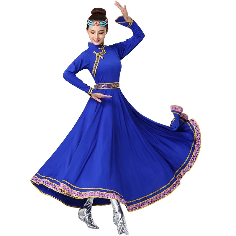 Mongolian Costume Clothes Chinese Folk Dance Costumes Clothing Dress Stage Dance Wear Performance Mongolian Dress TA2130 - Цвет: 3