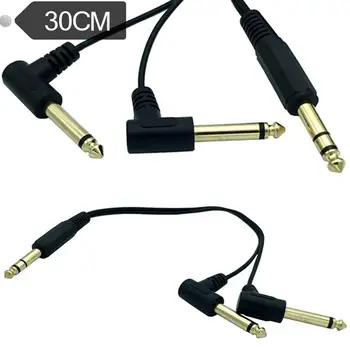 

Gold Plated 6.35mm 14 Male TRS Stereo to Dual 2 x 6.35mm 14 Male TS Mono 90 Degree Right Angle Y Splitter Audio Cable
