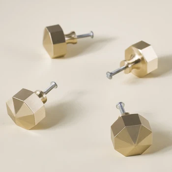 

Simanfei 4Pcs Brass Handle Nordic Simple Retro Anti-oxidation Octagonal Handle Cupboard Drawer Cabinet Wardrobe Door Handle