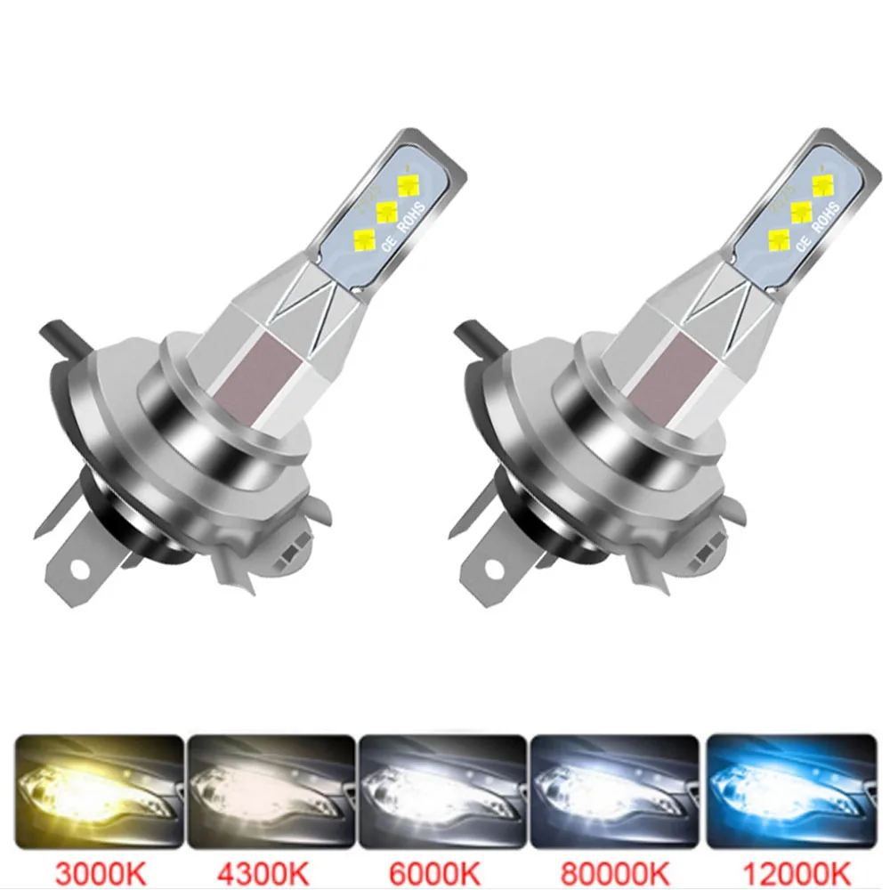 2Pcs CSP H7 H4 LED Bulbs Mini H1 H11 H8 HB4 HB3 9005 9006 Fog Lights 3000K 6000K 12000K Car Driving Lamp Auto HeadLight 12V | Автомобили и