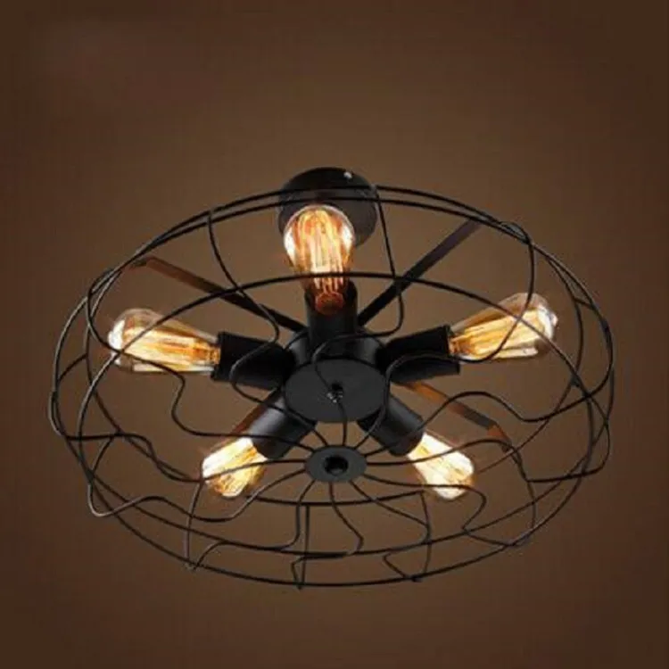 Винтажный 5 головок железный подвесной светильник Ретро промышленный вентилятор