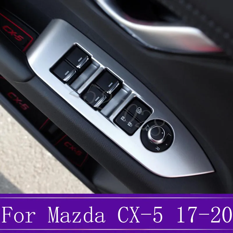 Подходит для Mazda CX-5 CX5- ABS углеродное волокно аксессуары для салона автомобиля стеклоподъемник переключатель Крышка отделка внутри подлокотника рама