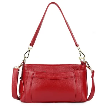 

RED Luxury Handbags Women Bags Designer Crossbody Bags For Women Hand Bag Genuine Cowhide Leather Handbags Sac A Main Femme