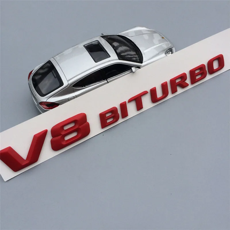 Автомобильный Стайлинг 18*2 см ABS пластик V8BITURBO V12BITURBO Эмблема для багажника значок боковые логотипы автомобили наклейки на тело 5 цветов