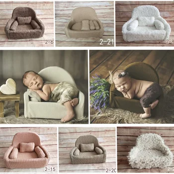 

Newborn Photography Props Mini Posing Sofa with Pillow Chair For Photo Shoot Bebe Fotografia Acessorio Baby Photo Props Bed Boy