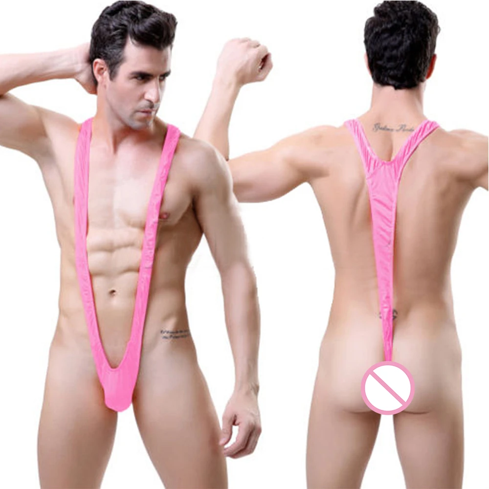 Mens Lingerie Shoulder Straps Mankini V Sling Stretch Singlet Bodysuit Men's panties sex underwear for