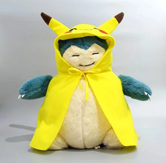 TAKARA TOMY Покемон 30 см косплей Пикачу коричневый Eevee плащ Snorlax животных плюшевые игрушки для детей