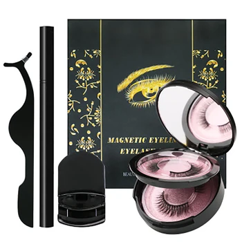 

Fiber eyelashes handmade glue-free magic eyeliner set lazy self-adhesive eyeliner eyelash set