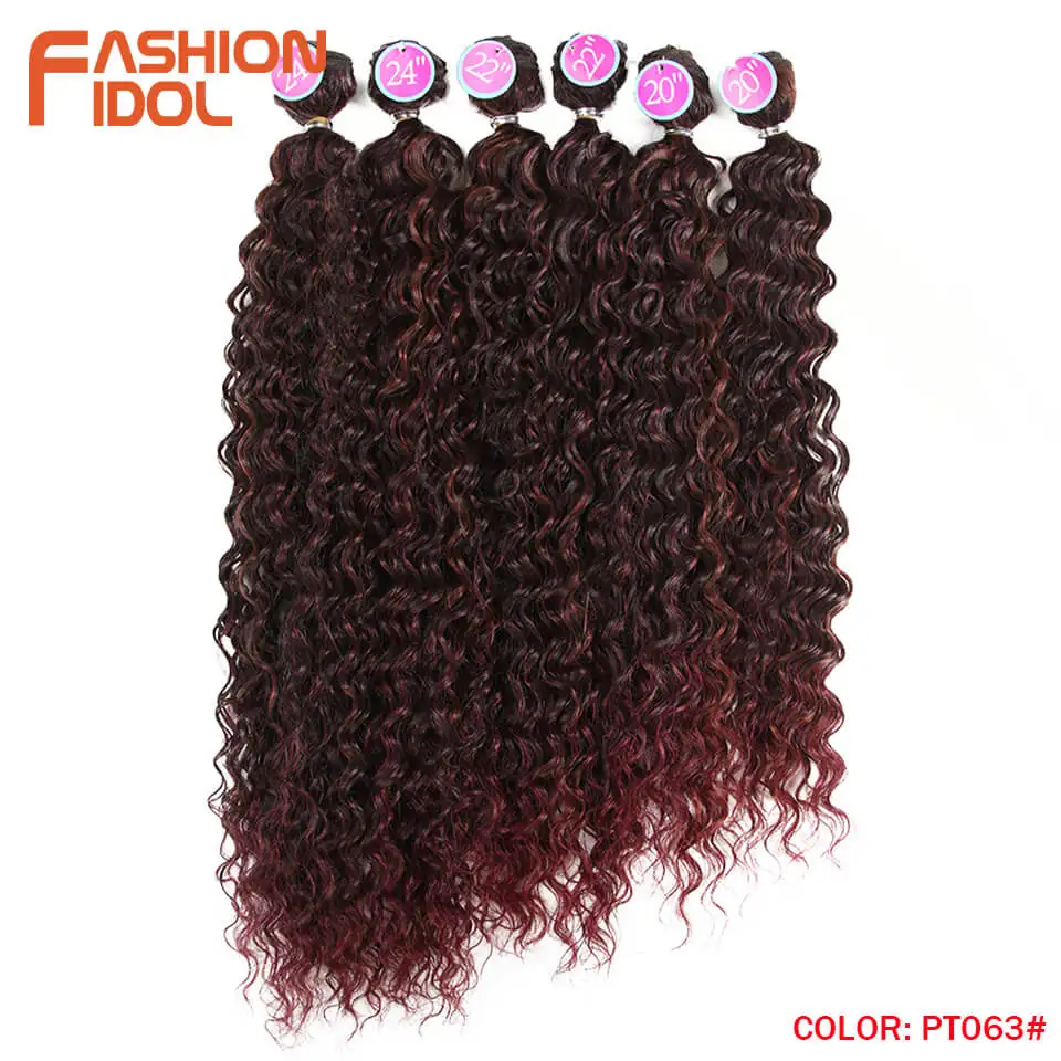 Мода IDOL, афро кудрявые вьющиеся волосы, вплетаемые пряди, 613 блонд, синтетические волосы для наращивания, натуральный цвет, 6 шт, 20, 22, 24 дюйма, волосы - Цвет: PT063