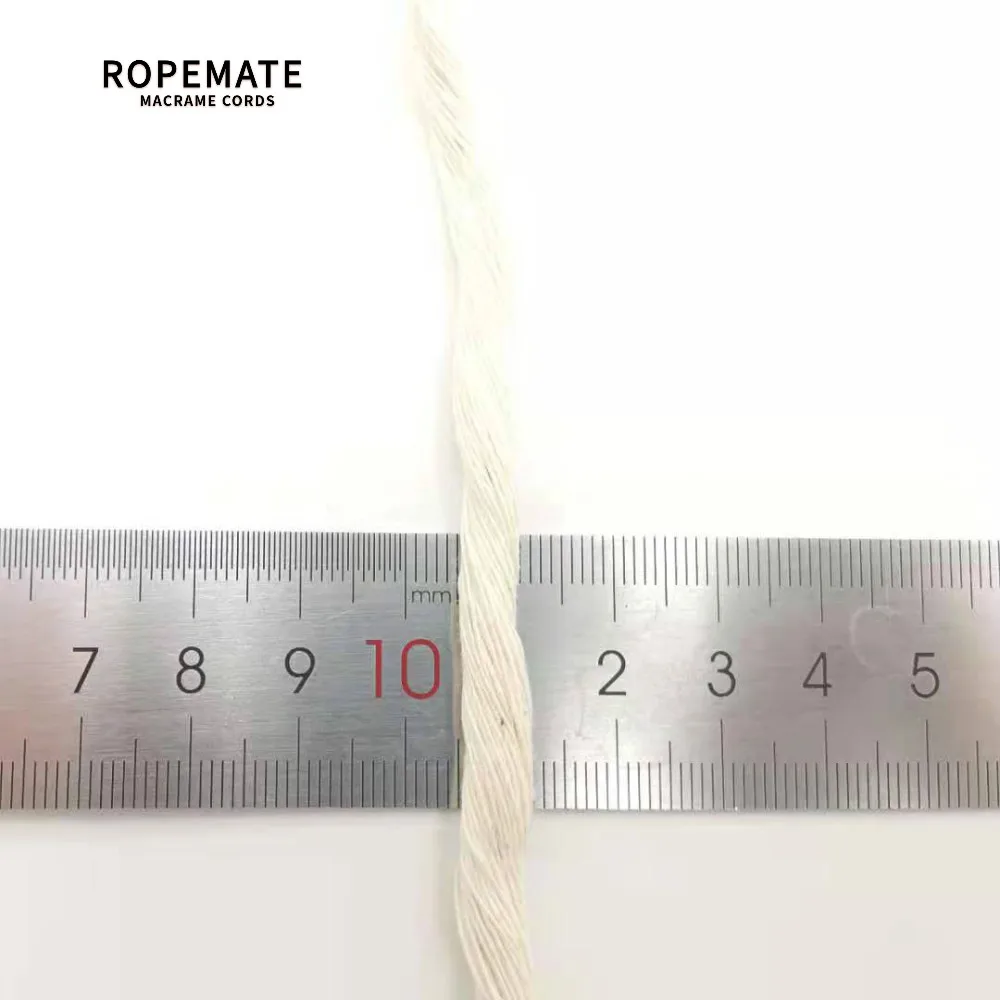 Базовый хлопковый шнур ROPEMATE 5 мм 100 м 1 нить натуральный цвет для рукоделия
