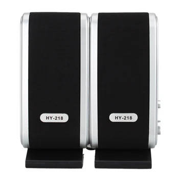 

6WB 2.0 Power 3.5mm Laptop Computer PC Speakers Ear Jack HY-218 Mini PlasticB Portable Multimedia Speaker