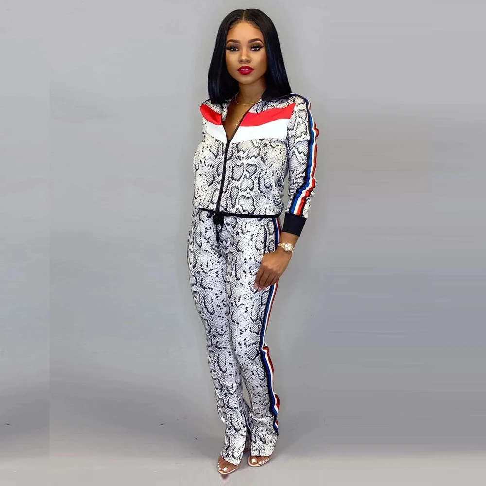 Womens Two Piece Outfits Ruffle Sleeve Stand Collar Zipper Jacket Top and Pants Set Suits