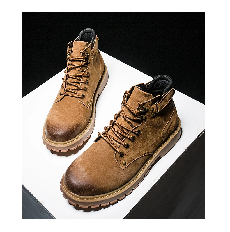 YEINSHAARS Мужские ботинки мужская обувь из натуральной кожи высокое качество Винтаж в британском стиле зимние сапоги осень-зима Для мужчин повседневные ботильоны