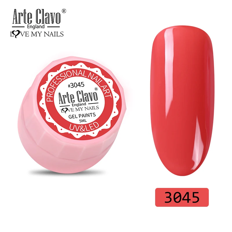 3045 Arte Clavo 5 мл цветной гель-краска УФ-гель для ногтей замачиваемый лак для нейл-арта 72 цвета Блеск для ногтей Радуга краска ing гель - Цвет: 3045