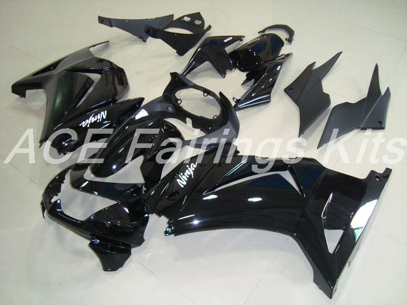 ABS обтекатель комплект для Kawasaki Ninja250 EX250 ZXR250 2008- 08 09 10 11 12 13 14 Обтекатели набор(литье под давлением) черный яркий