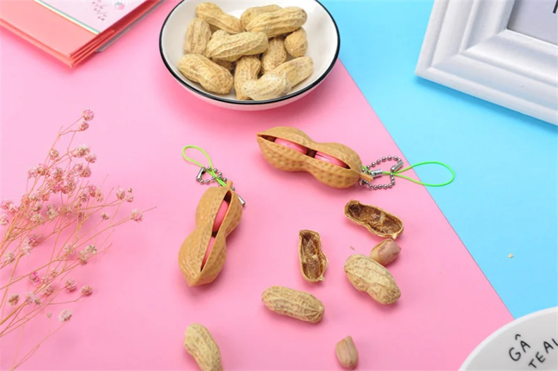 New Unlimited Pinch Squeeze Peanut Meat Soybean Squeeze Decompress Relieve Boredom and Vent Small Keychain Stress Fidget Toys squeezy toys